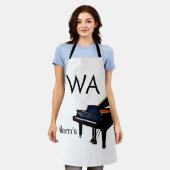 Tablier Monogramme ajouter initiale lettre nom texte piano (Porté)