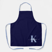 Tablier Monogramme bleu marine moderne (Recto)
