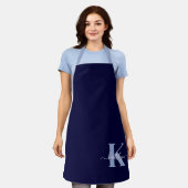 Tablier Monogramme bleu marine moderne (Porté)