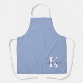 Tablier Monogramme bleu moderne (Recto)