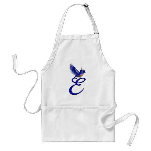 Tablier Monogramme Bluebird Initiale E Élégant (Devant)
