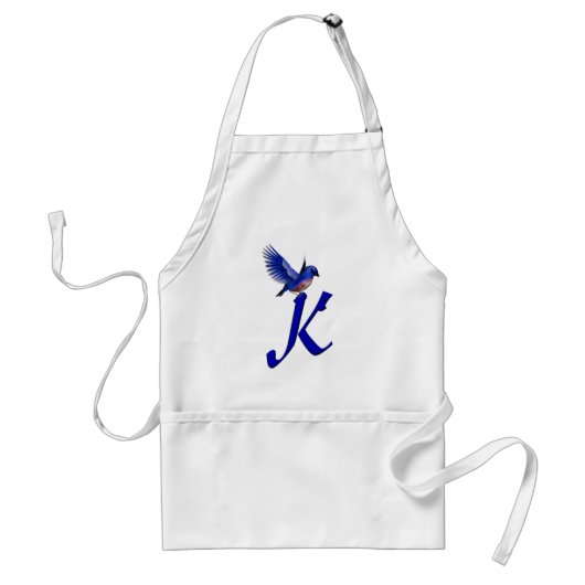 Tablier Monogramme Bluebird initiale K (Devant)