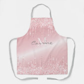 Tablier Monogramme Blush Rose rose Parties scintillant de  (Recto)
