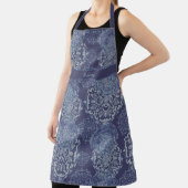 Tablier Monogramme Boho Moody Demin Blues Mandalas (Insitu)