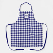 Tablier Monogramme carreaux bleu marine classique (Recto)