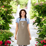 Tablier Monogramme chic minimaliste Boho Beige<br><div class="desc">Chic monogramme vintage.</div>