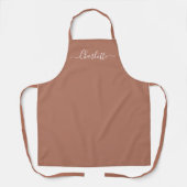 Tablier Monogramme chic personnalisé écriture rose poussié (Recto)