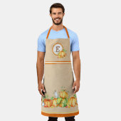 Tablier Monogramme Citrouille d'automne (Porté)