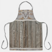 Tablier Monogramme classique en bois rustique gris gris ta (Recto)