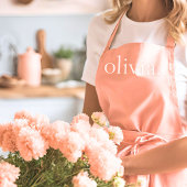 Tablier Monogramme Corail Pêche Élégante Feminine Minimali