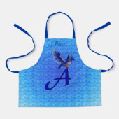 Tablier Monogramme de Bluebird Initial A Votre Nom Apron (Recto)