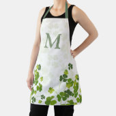 Tablier Monogramme de bouquet Shamrock vert (Insitu)