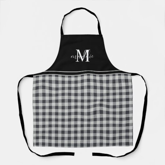 Tablier Monogramme de Buffle noir et blanc tendance (Recto)