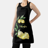 Tablier Monogramme de citron noir et jaune (Insitu)