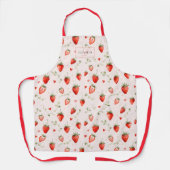 Tablier Monogramme de coeurs roses botaniques doux de baie (Recto)
