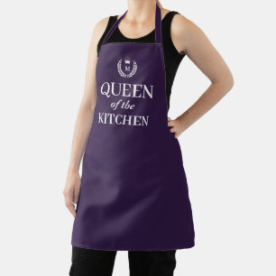 Tablier Monogramme de couronne violette foncée Reine de l