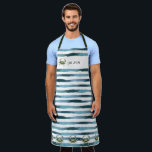 Tablier Monogramme de crabe marin d'Ocean Beach<br><div class="desc">Préparez votre tablier pour une cuisine sérieuse,  des fruits de mer,  un barbecue et d'autres délicieux plats. Monogrammé avec nom de cuisinier ou de cuisinier. Plage océanique de crabe de mer en aquarelle. Parfait pour votre chalet d'été de plage aussi!</div>