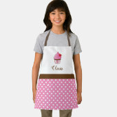 Tablier Monogramme de cupcake du coeur rouge (Insitu)
