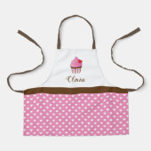 Tablier Monogramme de cupcake du coeur rouge (Recto)