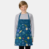 Tablier Monogramme de Doodle Motif de l'espace extra-atmos (Porté)
