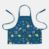 Tablier Monogramme de Doodle Motif de l'espace extra-atmos (Recto)