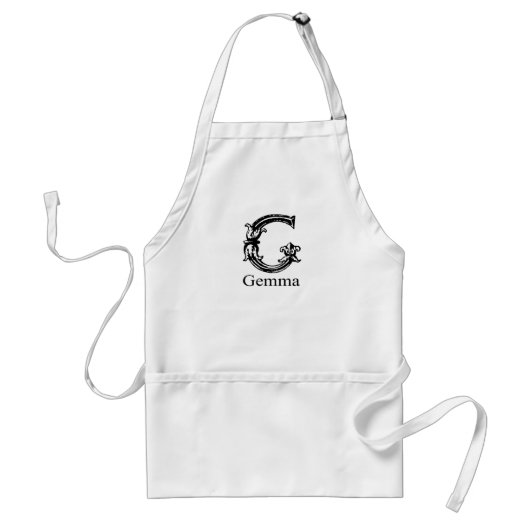 Tablier Monogramme de fantaisie : Gemma (Devant)