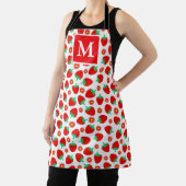 Tablier Monogramme de fraises rouges et blanches d'été mig (Insitu)