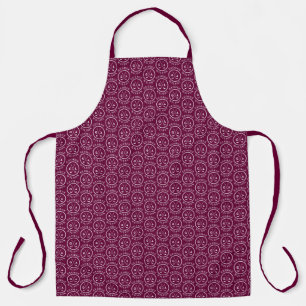 Tablier Monogramme de golf personnalisé Nom Burgundy Golf 
