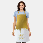 Tablier Monogramme de gouttes métalliques or tendance (Porté)