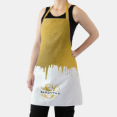 Tablier Monogramme de gouttes métalliques or tendance (Insitu)