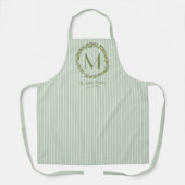 Tablier Monogramme de la famille de couronnes olives perso (Recto)