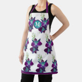 Tablier Monogramme de la fleur d'orchidée bleu Bom Dendrob (Insitu)