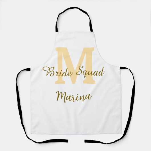 Tablier Monogramme de l'équipe de la mariée simple shower (Recto)