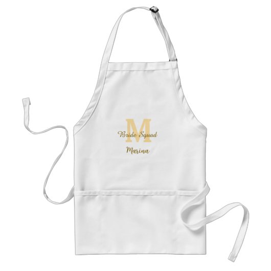 Tablier Monogramme de l'équipe de la mariée simple shower (Devant)