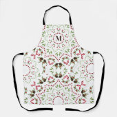 Tablier Monogramme de Noël Feuillage de verdure Foliage Ho (Recto)