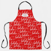 tablier monogramme de Noël rouge classique (Recto)