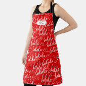 tablier monogramme de Noël rouge classique (Insitu)