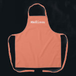 Tablier monogramme de nom blanc de saumon personna<br><div class="desc">Customisez personnalisez avec NAME monogram saumon Apron orange et blanc. Idéal pour cuisiniers,  chefs,  poteries,  céramiques,  artisanat,  travail,  cuisine,  boulangerie,  barbecue,  grill,  mais aussi pour les entreprises et les magasins,  etc</div>