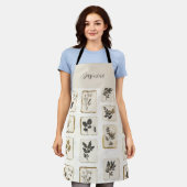 Tablier Monogramme de nom de fleurs sauvages séchées et pr (Porté)