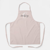 Tablier Monogramme de nom de script gris rose tendance (Recto)