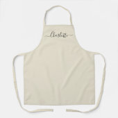 Tablier Monogramme de nom de script personnalisé blanc ant (Recto)
