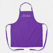 Tablier Monogramme de nom de script personnalisé violet gr (Recto)