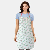 Tablier Monogramme de nom Noël houx (Porté)