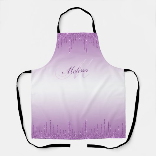 Tablier monogramme de nom personnalisé à parties scintilla (Recto)