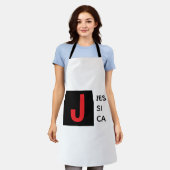 Tablier Monogramme de nom professionnel élégant moderne (Porté)