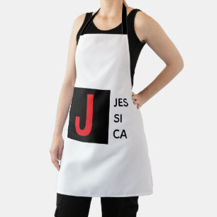 Tablier Monogramme de nom professionnel élégant moderne