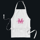 Tablier monogramme de nom rose personnalisé pour f<br><div class="desc">Tablier monogramme de nom personnalisé | Rose chaud. Elégant tablier barbecue monogrammé / cuisine pour hommes, femmes et enfants. Lettre initiale de typographie de script élégant. Barbecue paraphé / tabliers de cuisson en kaki beige / standard blanc et jaune. Version longue et courte. Faites-en un pour maman, mère, femme, tante,...</div>