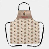 Tablier Monogramme de poulet de pays rustique | Nom (Recto)