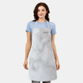 Tablier Monogramme de script personnalisé et marbre de nom (Porté)