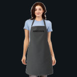 Tablier monogramme de texte personnalisé gris moderne<br><div class="desc">Moderne gris noir nom personnalisé texte monogramme cuisine Apron. Idéal pour cuisiniers,  chefs,  poteries,  céramiques,  artisanat,  travail,  cuisine,  boulangerie,  barbecue,  grill,  mais aussi pour les entreprises et les magasins,  etc</div>